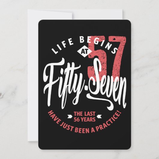 Carte La vie commence à 57 ans | 57e anniversaire (Devant)