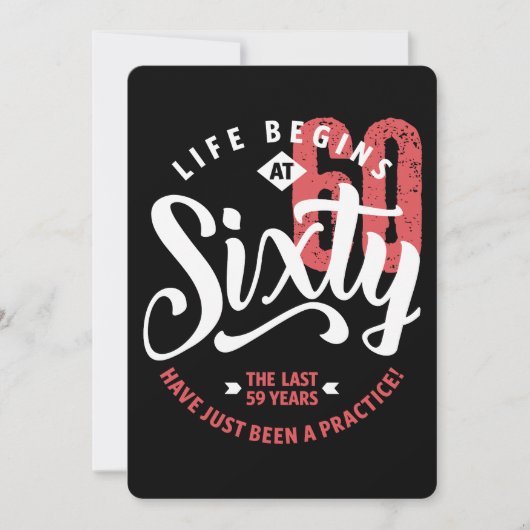 Carte La vie commence à 60 ans | 60e anniversaire (Devant)