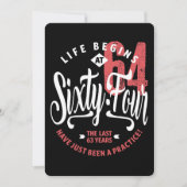 Carte La vie commence à 64 ans | 64e anniversaire (Devant)