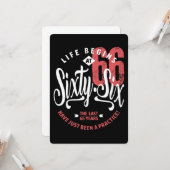 Carte La vie commence à 66 ans | 66e anniversaire (Devant/Arrière en situation)