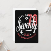 Carte La vie commence à 70 ans | 70e anniversaire (Devant/Arrière en situation)