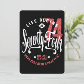 Carte La vie commence à 74 ans | 74e anniversaire (Debout devant)