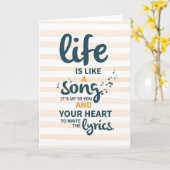 Carte La vie est comme une chanson Encouragement Succès (Fleur jaune)