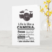 Carte La vie est comme une citation de caméra, Black Gru (Fleur jaune)