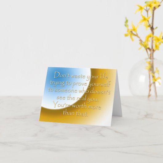 Carte La vie est courte (Cartes de notes encourageantes) (Fleur jaune)