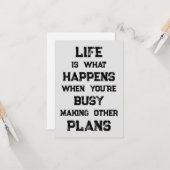 Carte La Vie Est... Devis motivationnel drôle (Devant/Arrière en situation)