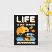 Carte La Vie Est Meilleure Avec Snowboard Cadeau Drôle S (Fleur jaune)