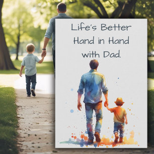 Carte La vie est meilleure main dans la main avec papa F