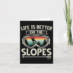 Carte La Vie Est Mieux Sur Les Pistes Ski Retro Snowboar