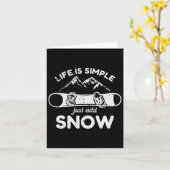 Carte La Vie Est Simple Ajouter Snowboard (Fleur jaune)