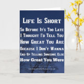 Carte La vie est trop courte (Fleur jaune)