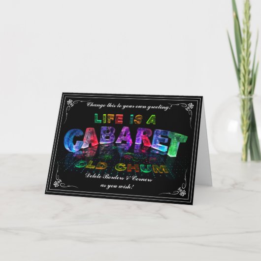 Carte La vie est un cabaret, un vieux chum (Devant)