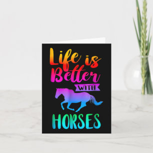 Carte La Vie Mignonne Est Meilleure Avec Les Chevaux Fem