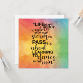 Carte "La vie n'est pas à propos" (Devant/Arrière en situation)