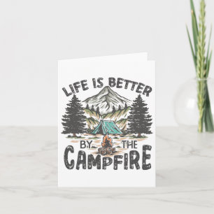 Carte La Vie vintage Rétro Est Mieux Autour Du Feu De Ca