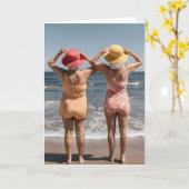 Carte La Vielle Dame sur la plage (Fleur jaune)