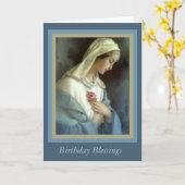 Carte La Vierge customisée Madonna Mary avec s'est levée (Fleur jaune)