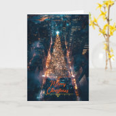 Carte La ville à Noël (Fleur jaune)