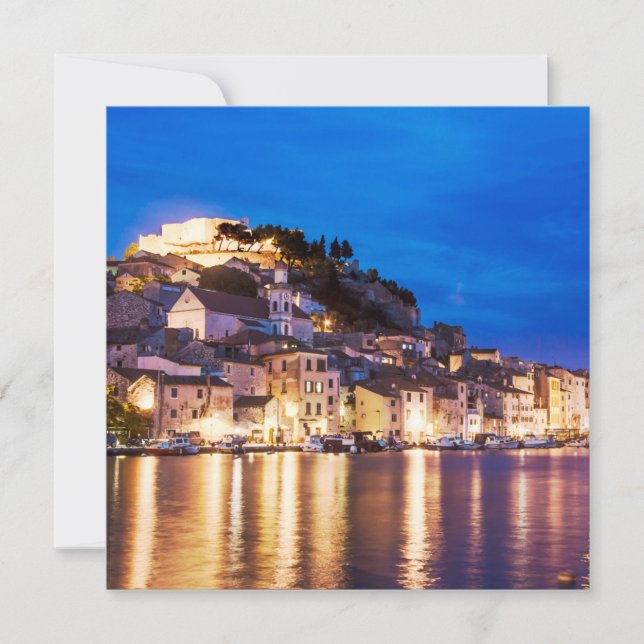 Carte La ville croate de Sibenik la nuit (Devant)