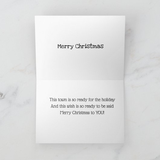 CARTE LA VILLE EST PRÊTE POUR NOËL / MERRY NOËL POUR VOU (Intérieur)