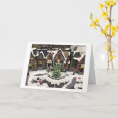 CARTE LA VILLE EST PRÊTE POUR NOËL / MERRY NOËL POUR VOU (Fleur jaune)