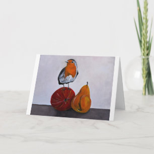 Carte La visite fugace du rouge-gorge Peinture d'Alfred 