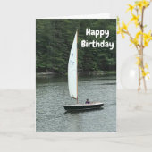 CARTE ***LA VOILE À COUPS DE CHEVAL*** JOUR D'ANNIVERSAI (Fleur jaune)