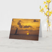 Carte La voile dans le coucher du soleil (Fleur jaune)