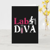Carte Lab Diva Lab Tech Chemist Laboratory Technician (Fleur jaune)