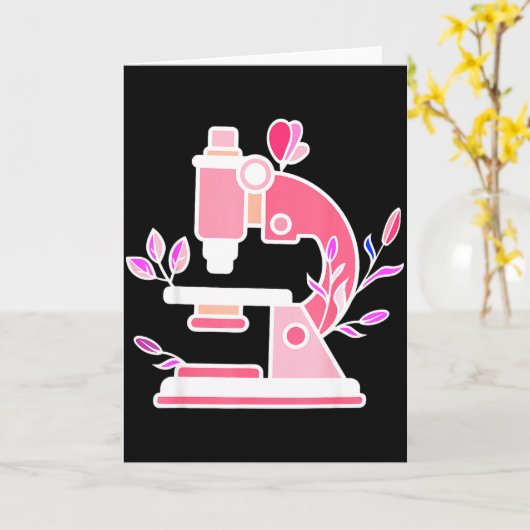 Carte Lab Science Floral Microscope Biologist Science Va (Fleur jaune)