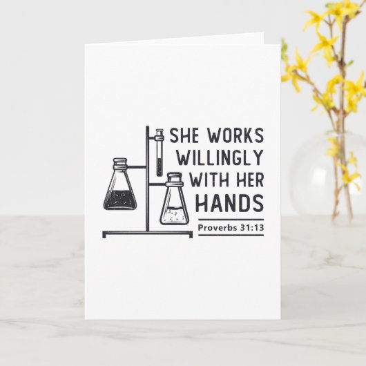 Carte Lab Tech Elle travaille sans relâche Technicien de (Fleur jaune)