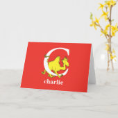 Carte L'ABC de Dr Seuss : Lettre C - Blanc | Ajoutez vot (Fleur jaune)