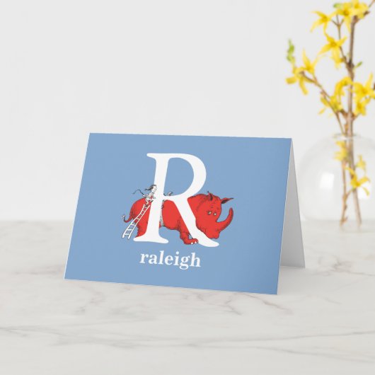 Carte L'ABC de Dr Seuss : Lettre R - Blanc | Ajoutez vot (Fleur jaune)