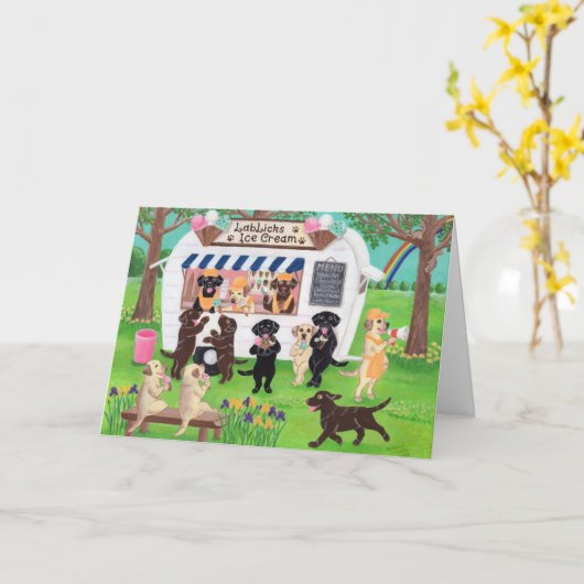 Carte Labo Licks Laboratoires de crème glacée (Fleur jaune)