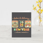 Carte Labor &amp; Delivery 2026 New Year Welcome Committ (Fleur jaune)