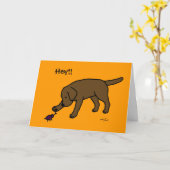 Carte Laboratoire de chocolat Cartoon convivial Labrador (Fleur jaune)