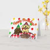 Carte Laboratoire jaune et laboratoire de chocolat Anniv (Fleur jaune)