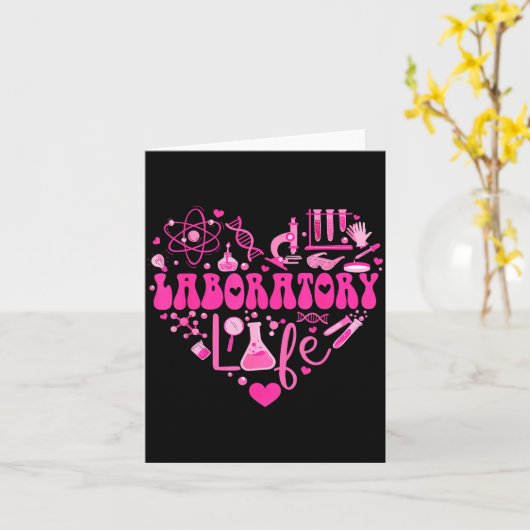 Carte Laboratory Heart Valentine Lab Technologist Scienc (Fleur jaune)