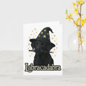 Carte Labracadabra Funny Black Lab Dog Wizard Halloween (Fleur jaune)