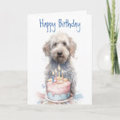Carte Labradoodle au gâteau - Amoureux de les chiens Joy (Devant)