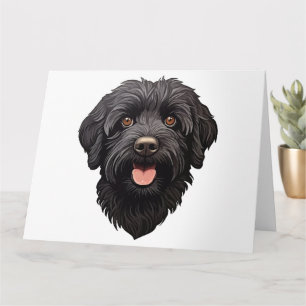 Carte Labradoodle Chien noir