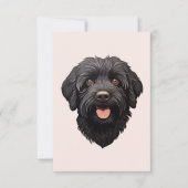 Carte Labradoodle Chien Noir (Devant)