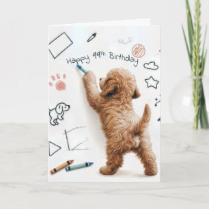 Carte Labradoodle Doodling pour 99e anniversaire