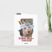 Carte Labradoodle en Casquette d'anniversaire (Dos)