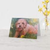 Carte Labradoodle or Goldendoodle Card for any ocassion (Fleur jaune)