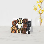 Carte Labradoodle Rainbow Blank (Fleur jaune)