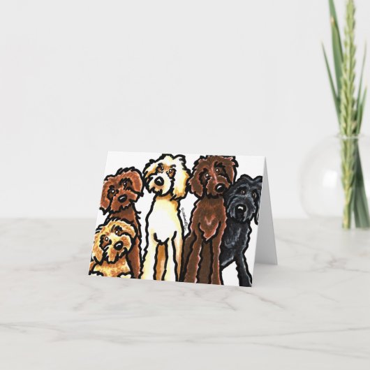 Carte Labradoodle Rainbow Blank (Devant)
