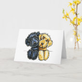 Carte Labradoodles Jaune Noir Linked Up (Fleur jaune)