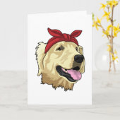 Carte Labrador avec bandana (Fleur jaune)