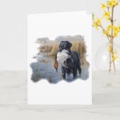 Carte Labrador avec chasse au canard (Fleur jaune)